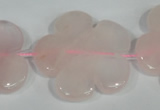 CFG653 15.5 inches 30mm carved flower rose quartz beads