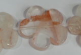 CFG659 15.5 inches 30mm carved flower pink quartz beads