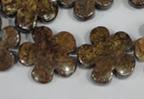 CFG679 15.5 inches 20mm carved flower bronzite gemstone beads