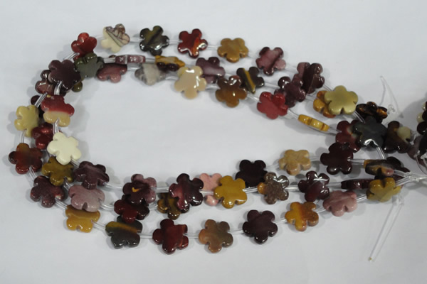 CFG684 15.5 inches 15mm carved flower mookaite gemstone beads