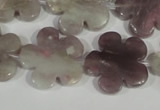 CFG691 15.5 inches 20mm carved flower lilac jasper beads