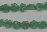 CFG70 15.5 inches 10mm carved flower green aventurine beads