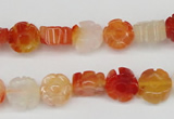 CFG71 15.5 inches 10mm carved flower agate gemstone beads