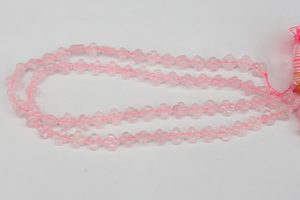 CFG72 15.5 inches 11*11mm carved flower rose quartz gemstone beads