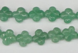 CFG74 15.5 inches 11*11mm carved flower green aventurine beads