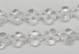 CFG75 15.5 inches 11*11mm carved flower white crystal beads