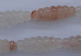 CFG752 15.5 inches 10*30mm carved rice natural pink quartz beads