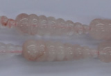 CFG753 15.5 inches 10*35mm carved teardrop natural pink quartz beads