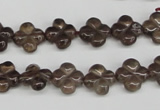 CFG76 15.5 inches 11*11mm carved flower smoky quartz beads