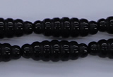 CFG760 15.5 inches 10*30mm carved rice black agate beads