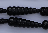 CFG761 15.5 inches 10*35mm carved teardrop black agate beads