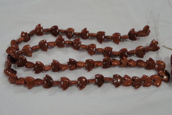 CFG768 15.5 inches 10*15mm carved animal goldstone gemstone beads