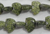 CFG769 15.5 inches 10*15mm carved animal green lace gemstone beads