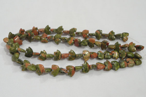 CFG770 15.5 inches 10*15mm carved animal unakite gemstone beads