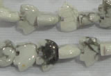 CFG774 15.5 inches 10*15mm carved animal white howlite beads