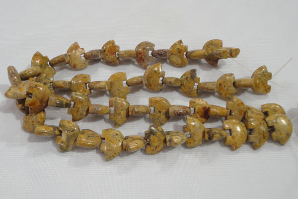 CFG806 12.5 inches 14*18mm carved animal leopard jasper beads