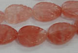 CFG819 12.5 inches 15*20mm carved leaf cherry quartz beads wholesale