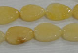 CFG820 12.5 inches 15*20mm carved leaf yellow jade beads wholesale