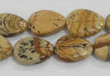 CFG823 12.5 inches 15*20mm carved leaf picture jasper beads wholesale