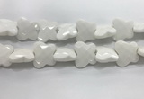 CFG972 15.5 inches 30*33mm carved butterfly white porcelain beads