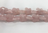 CFG973 15.5 inches 30*33mm carved butterfly rose quartz beads