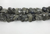 CFG976 15.5 inches 30*33mm carved butterfly grey opal beads