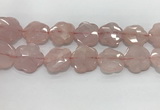 CFG978 15.5 inches 33*33mm carved flower rose quartz beads