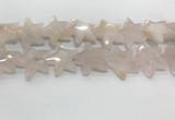 CFG983 15.5 inches 33*33mm carved star rose quartz beads