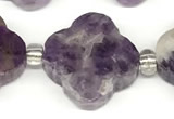 CFG996 15 inches 16mm - 17mm carved flower dogtooth amethyst beads