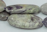 CFJ07 15.5 inches 20*40mm oval natural purple flower stone beads