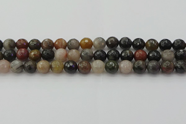 CFJ213 15.5 inches 10mm faceted round fancy jasper beads wholesale