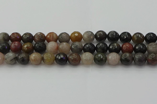 CFJ214 15.5 inches 12mm faceted round fancy jasper beads wholesale