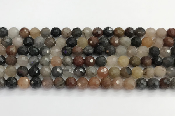 CFJ218 15.5 inches 8mm faceted round fancy jasper beads