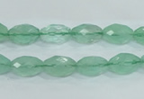 CFL102 15.5 inches 8*12mm faceted rice natural green fluorite beads