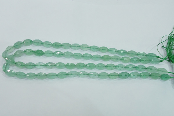 CFL102 15.5 inches 8*12mm faceted rice natural green fluorite beads