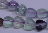 CFL1051 15 inches 8*8mm heart natural fluorite gemstone beads