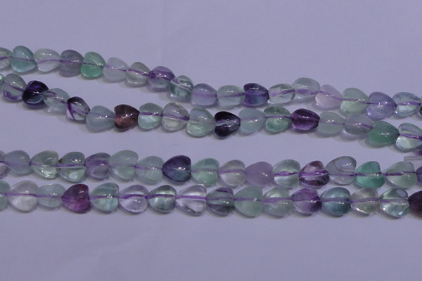 CFL1051 15 inches 8*8mm heart natural fluorite gemstone beads