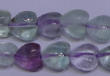 CFL1052 15 inches 10*10mm heart natural fluorite gemstone beads