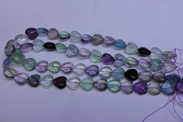 CFL1053 15 inches 12*12mm heart natural fluorite gemstone beads