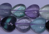 CFL1055 15 inches 16*16mm heart natural fluorite gemstone beads