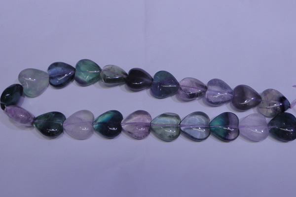 CFL1057 15 inches 20*20mm heart natural fluorite gemstone beads