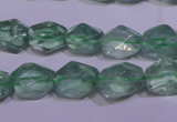 CFL1082 15 inches 9*12mm faceted nuggets green fluorite beads