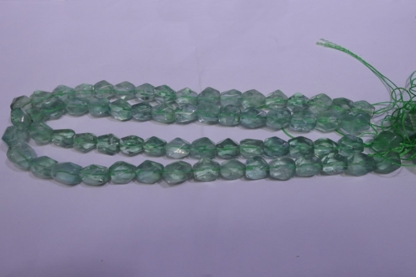 CFL1082 15 inches 9*12mm faceted nuggets green fluorite beads