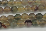 CFL1111 15.5 inches 6mm faceted round yellow fluorite gemstone beads