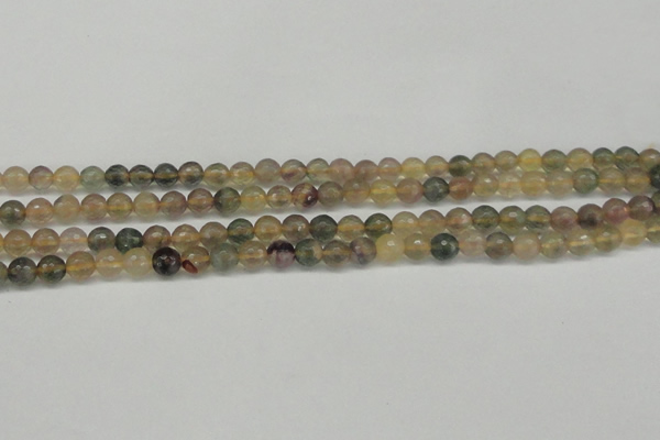 CFL1112 15.5 inches 8mm faceted round yellow fluorite gemstone beads