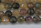 CFL1113 15.5 inches 10mm faceted round yellow fluorite gemstone beads