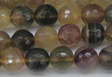 CFL1115 15.5 inches 14mm faceted round yellow fluorite gemstone beads