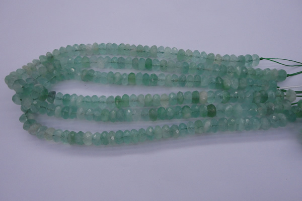 CFL112 15.5 inches 5*10mm faceted rondelle green fluorite beads