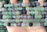 CFL1147 15.5 inches 8mm round matte fluorite beads wholesale