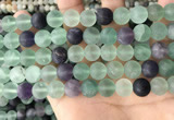 CFL1148 15.5 inches 10mm round matte fluorite beads wholesale